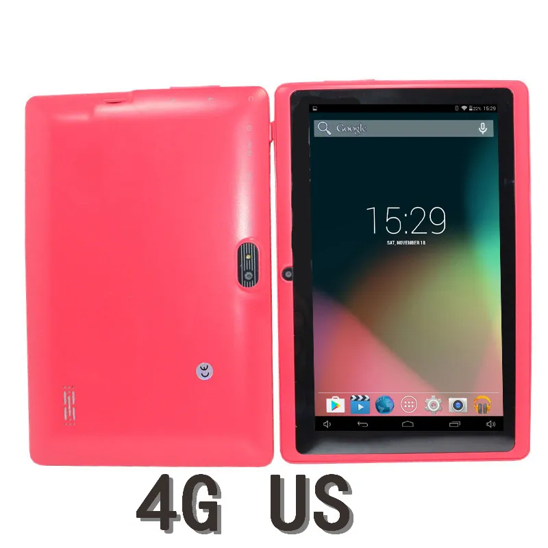 Red 4G US 7 дюймов планшетный ПК Allwinner A33 4 ядра 4G Телефонный звонок Google Рынок gps, Wi-Fi, FM, Bluetooth, Wi-Fi, Планшеты - Цвет: Red 4G US