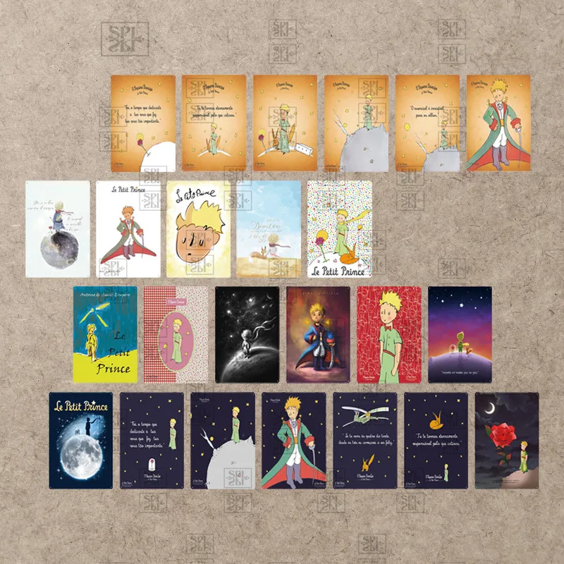 

Маленький принц с розами Красивая карта домашняя Настенная Наклейка висячий постер Ретро украшение для дома металлический жестяной налет для детской комнаты бар