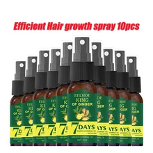 

7 Day Ginger Germinal Serum Hair Growth Spray Hair Treatement Loss Prevent Hair Loss Fast Effective Growth Essence Oil 10PCS