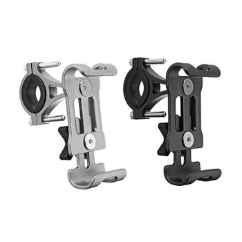 

2x Aluminum Bicycle Phone Holder Mount Fit MTB Bike Motorcycle Handlebar for iPhone Silver & Black
