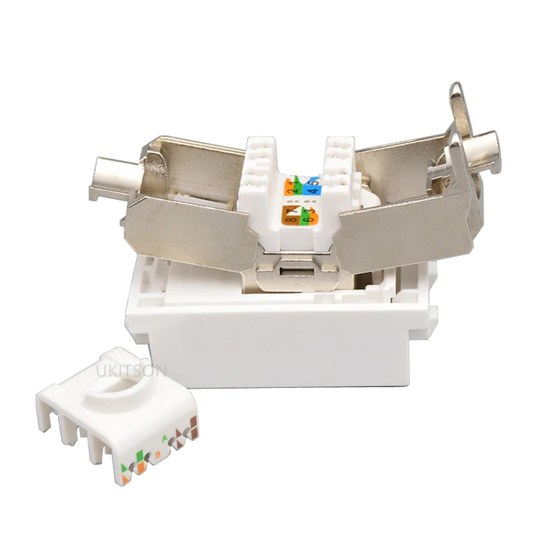 4 Jack Keystone CAT 7 Schermati - Per Rete 10Gbps, 500 MHz, Montaggio Senza Attrezzi