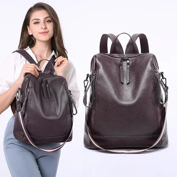 

Backpacks 2020 new women's leather and backpacks popular logo fashion high-capacity backpacks