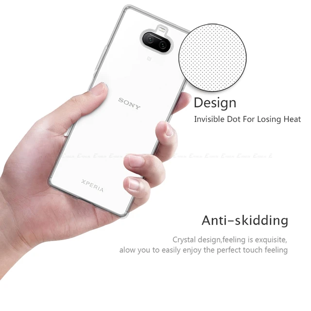 XINYEXIN Cover per Sony Xperia 5 V Case Trasparente, Custodia Antiurto e Sottile in Silicone TPU Resistente all'ingiallimento Antigraffio - Trasparente