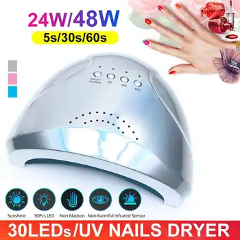 

48W UV Lamp Gel Nail Dryer LED White Light for Nails Machine Nail Lamp for Gel Polish Nail Art Tools