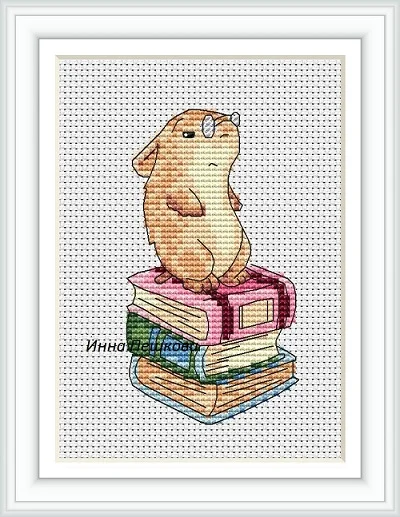 

GG Rabbit and fox with love cross stitch kit Animal cotton thread Love lock canvas stitching embroidery Doctor hamster