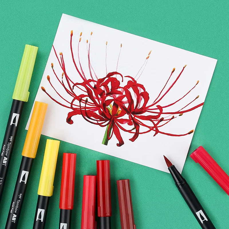 1pcs Tombow Dragonfly ABT Double Head Watercolor Brush Pen Beginner Hand Painting Color Pen Student Stationery