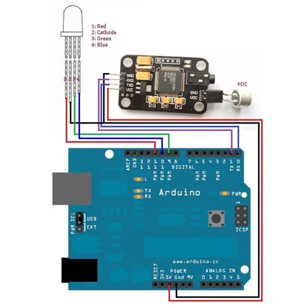 Highly Sensitive Speech Recognition Module Speech Recognition Voice Control Board with Microphone for Arduino Compatible