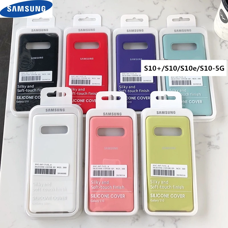 Силиконовый чехол для Samsung S10 Plus шелковистая мягкая на ощупь отделка жидкий