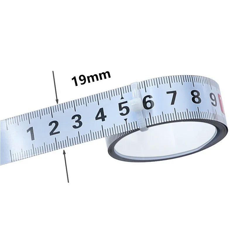 1-5M Miter Track Tape Measure W19mm Steel Self Adhesive Scale Ruler for T-track Router Table Woodworking Workbench Measuring tape measure measuring tape
