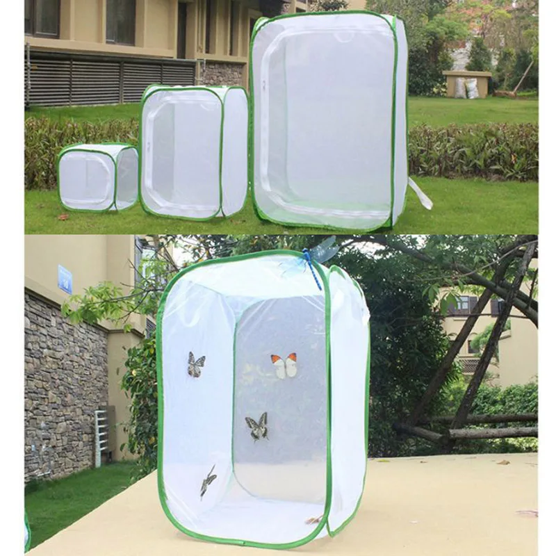 Foldable Insect Habitat Cage Seedling Plant Light Transmission Net Tent Greenhouse LBShipping