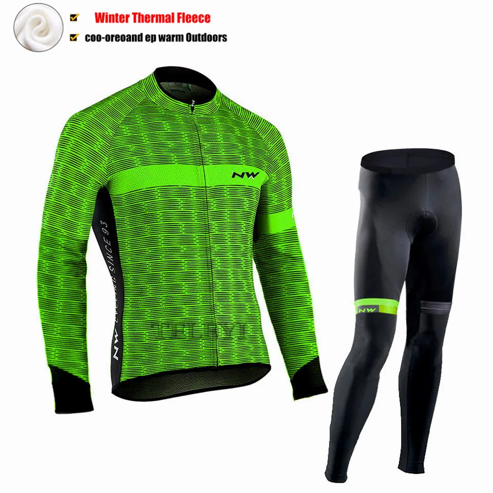 Золотой Winter Thermal Fleece pro team Cycling Clothing Pant Jersey Suit Sets Men Road Bike Outdoor Sports Set Cycling 9D Pants - Цвет: Золотой