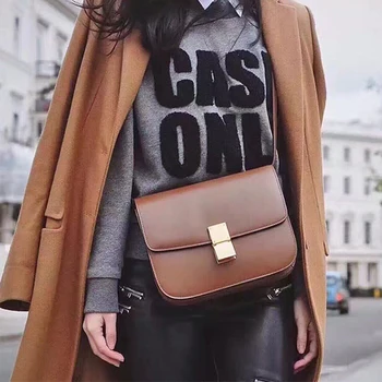 

New Tofu Women Genuine Leather Handbag, Luxury Design Handbag, Famous Brand, One-shoulder Casual Bag, High