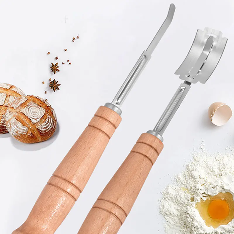 Wooden Bread Lame Tools Bakery Scraper Bread Knife/Slicer/Cutter Dough