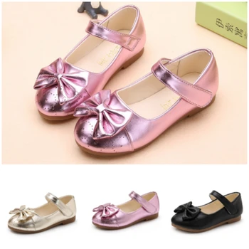 

Kids Shoes New Fashion Spring and Autumn Flats Princess Shoes with Bowknot for Baby Girls PU Patient Leather Children's Shoes