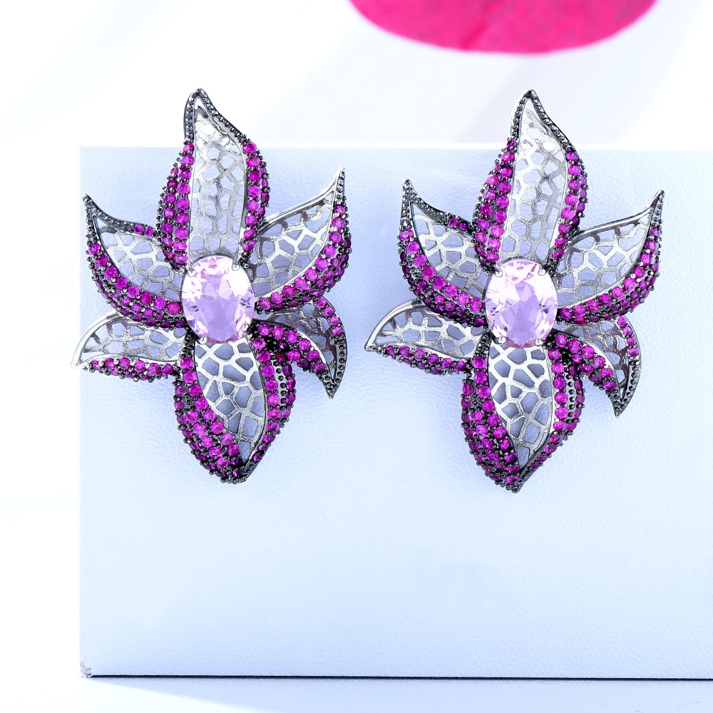 

Soramoore New Cute Romantic INS Style Multicolor Earrings Cubic Zirconia Women Wedding Trendy Earrings Bijoux High Quality New