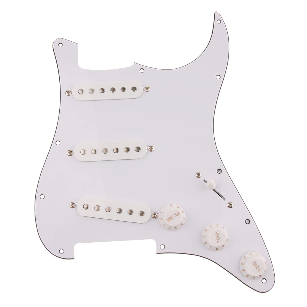 Прочный SSS загруженный гитары Pickguard гитары загружен Prewired жгут набор 3 одной катушки звукоснимателя установлен