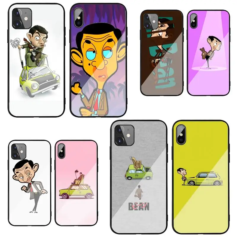 Милый мультяшный чехол Mr Bean для телефона из закаленного стекла Iphone 11 12 Pro Max X XS XR Mini