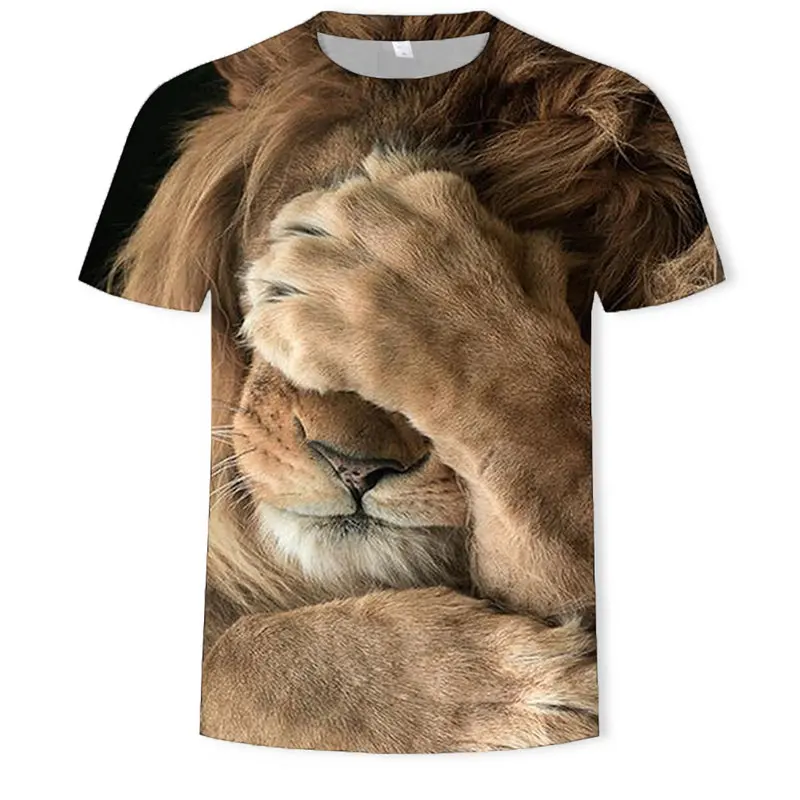

2020 new men's animal T-shirt lion / Tiger 3D printed t-shirt men's funny T-Shirt Top short sleeve o-neck 3D printed summer