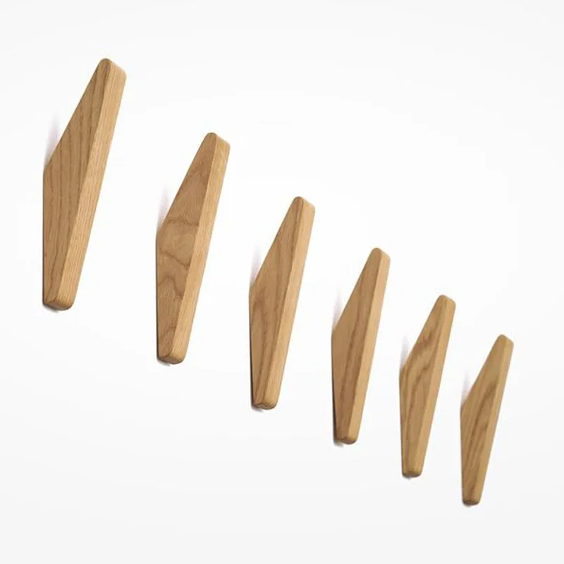 3 pcs Japanese style wooden hook oak original color cap hook Decoration of the porch behind the wall door Cap hook