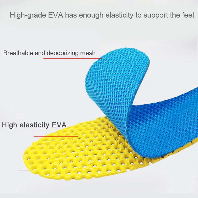 Memory Foam Insoles For Shoes Sole Mesh Deodorant Breathable Cushion Running Insoles For Feet Man Women Orthotic Insoles