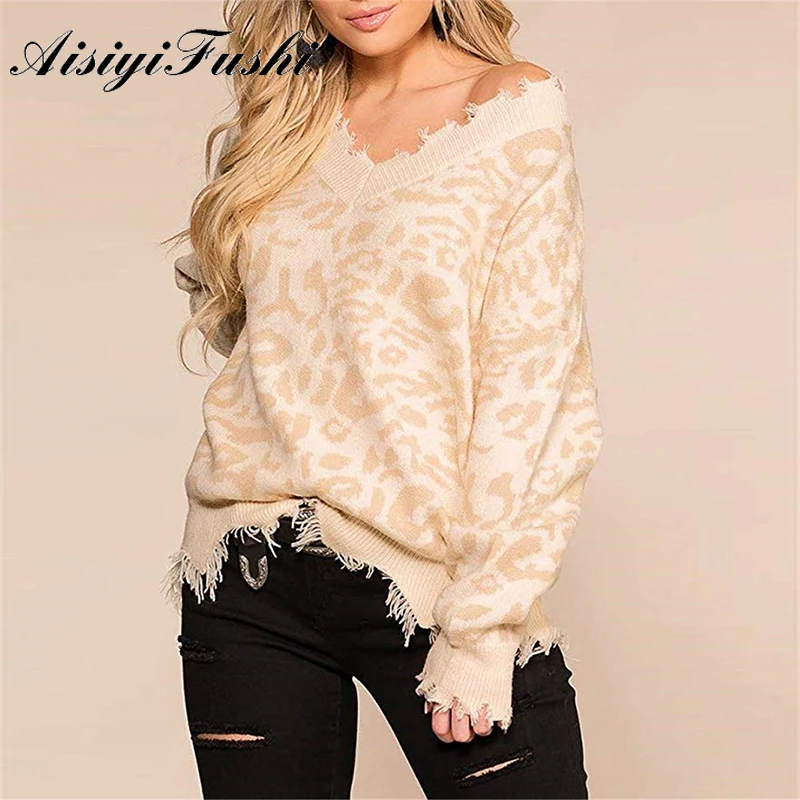 Leopard Sweater Autumn Plus Size Long Sleeve Green Knitted Women Warm Loose Soft Winter Woman Knitting Pullovers | Женская одежда