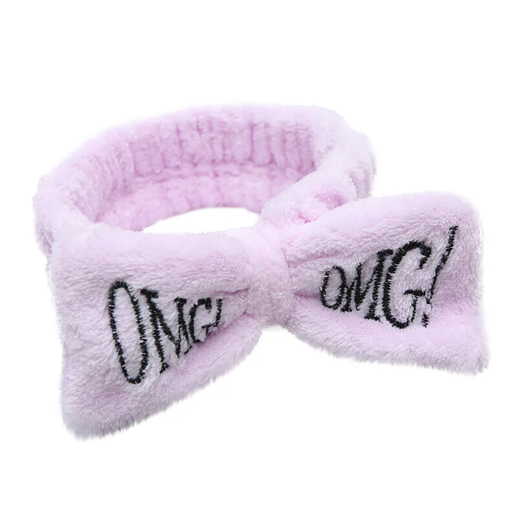 Новое письмо OMG коралловый флис мягкий бант повязки для волос мыть лицо ободок Девушки Женщины Kroean плюшевые повязки волос Аксессуары# A