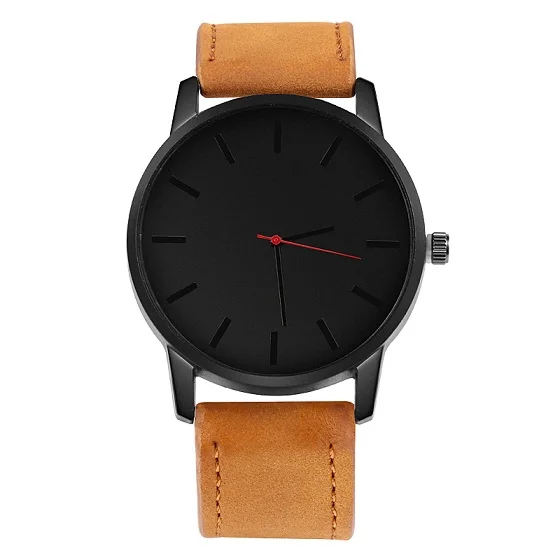 brown-black Relogio Masculino, мужские часы, модные часы для мужчин, большой циферблат, военные мужские часы, кожаные спортивные часы, наручные часы, Reloj Hombre - Цвет: brown-black