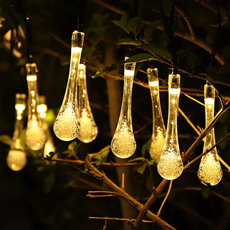

LED Water Droplet Lighting Chain Bubble Lamp Battery Light Solar Outdoor Waterproof Holiday Small Colored Lights Remote Control