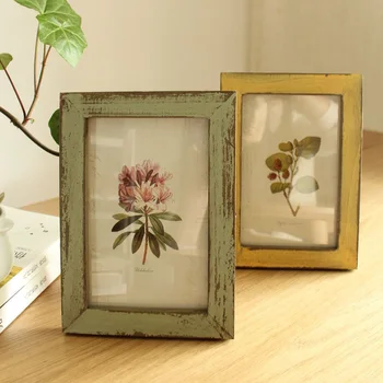 

Japanese Retro Wood Photo Frame Wood Adornment Casing Creative Decorative Home Table Studio Desk Decor Ornament