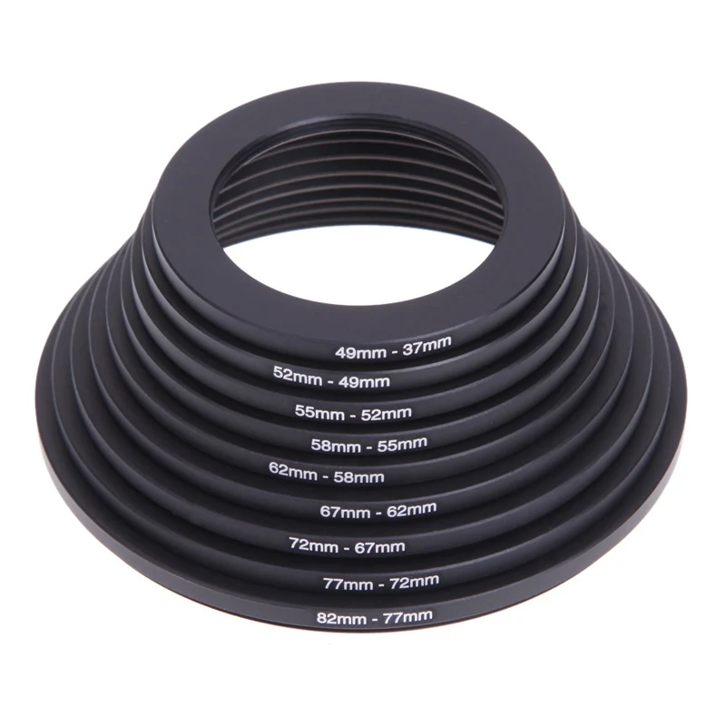 18pcs kit 37-49 77-82mm Filter Ring adapter Lens Step Up Sted down Rings for Nikon/ Canon/ Sony/ Fuji/ Panasonic DSLR Camera