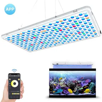 

60W Aquarium LED Light Panel APP Control Fish Tank Lamp Water Sterilization Device with Auto Switch Timer US/UK/JP/EU
