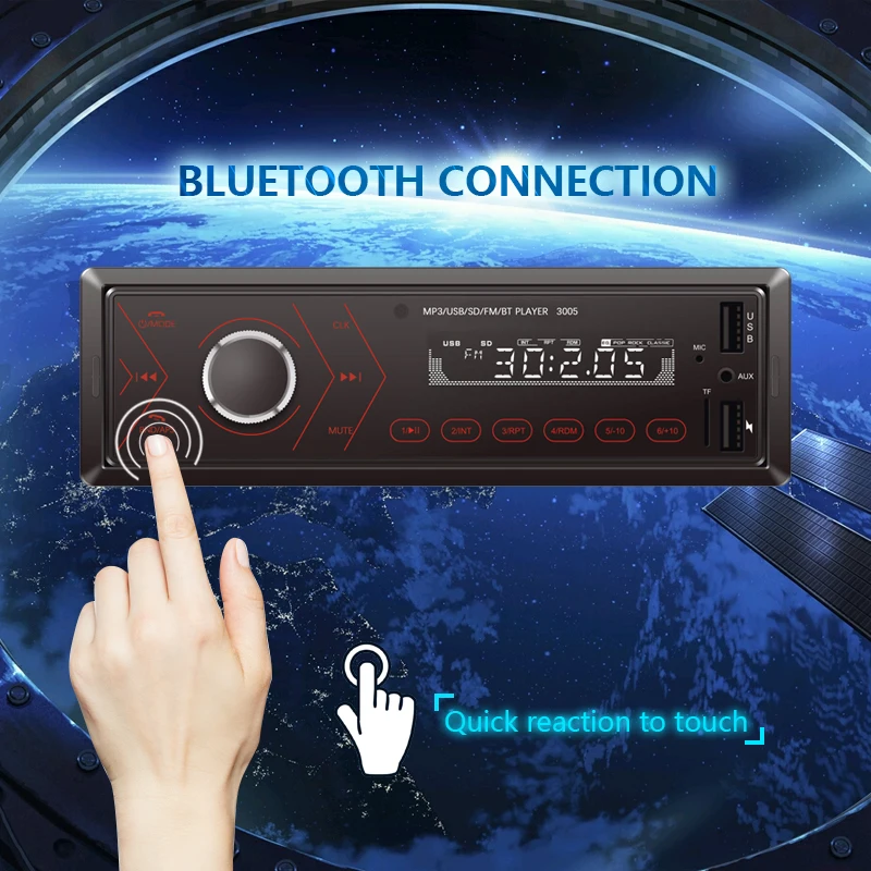 FM радио SD карта U диск 2.1a зарядка Полная сенсорная кнопка двойной USB плеер 1 din автомобильный mp3-плеер