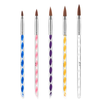 

5PCS Colorful Acrylic Useful UV Gel Brush Nail Art Brush UV Gel Carving Pen for DIY Painting Drawing
