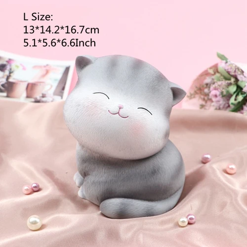 Side L VILEAD, 4 размера, силиконовая копилка для кошек, фигурки, маленькие животные для украшения, креативные европейские животные, ремесло, рождественские украшения для дома - Цвет: Side L