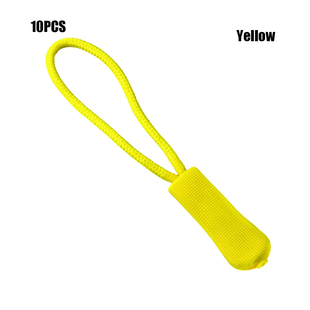 Yellow 10 шт. аксессуары для сумок, Съемник на молнии, подходит для веревочной бирки, фиксатор на молнии, сменный зажим, сломанная Пряжка, дорожная сумка, чемодан, палатка - Цвет: Yellow