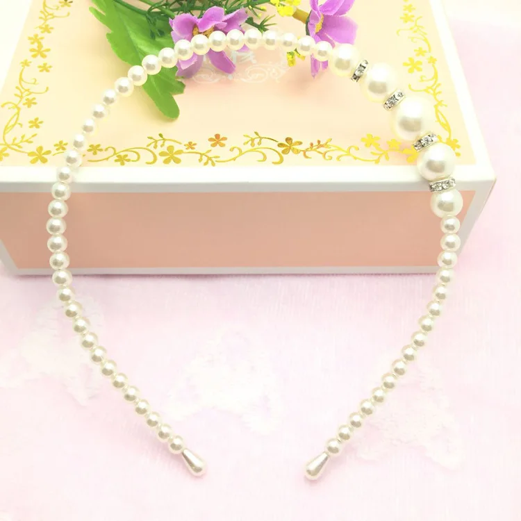 New Style Korean-style Hair Accessories Fashion Man-made Diamond Hair Bands Pearl Headband Small Jewelry 2 Yuan Shop Stall Suppl
