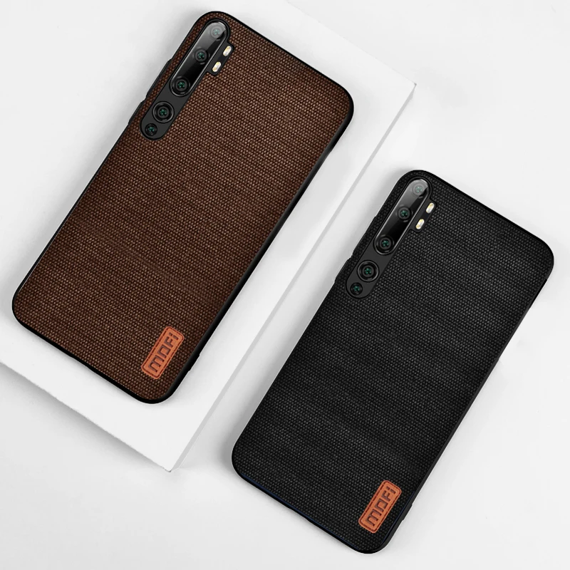 Для Xiaomi mi note 10 pro чехол MOFi xio mi note 10 глобальная Противоударная оболочка capas роскошный тканевый силиконовый чехол