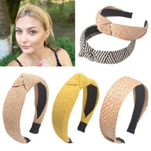 Korean-style INS Online Celebrity Face Wash Large Rims Knot Cross Hair Bands Fabric Solid Color Versatile Headdress Headband Wom