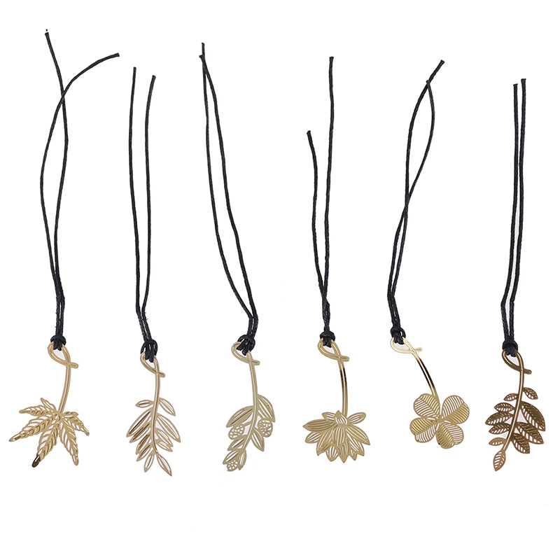1PC Gold Lotus Leaf Bookmark Metal Bookmarks Stationery Office School Supplies Papeleria Book