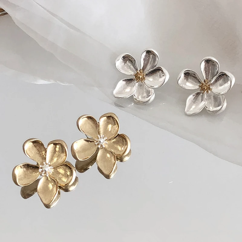 AOMU трендовые модные трехмерные металлические серьги-гвоздики в виде цветка, подарки в стиле панк, серьги гиперболы для женщин, праздничные