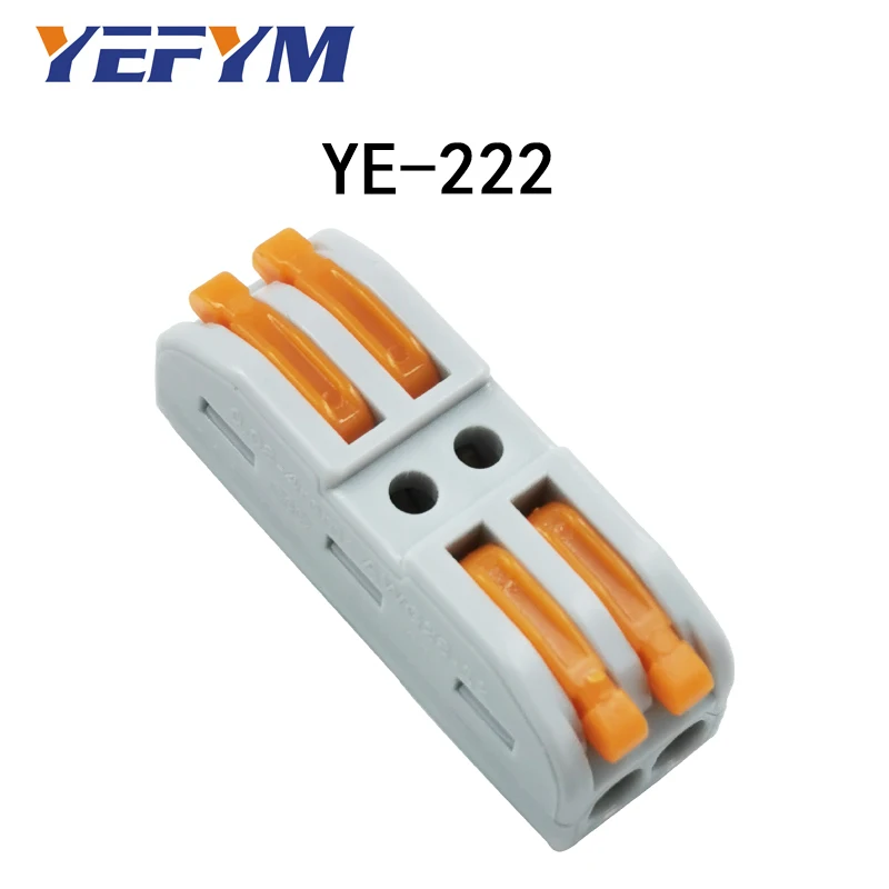 YE-222 30 шт./лот соединители для быстрых проводов Универсальные Компактные проводки электрические нажимные самоустанавливающиеся винтовые крепежные отверстия клеммный блок - Цвет: YE-222