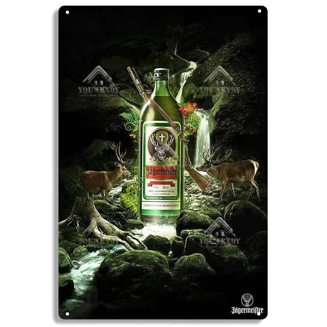 Jagermeister Liqueur Vintage Metal Plaque Retro Alcohol Tin Signs Yege Holy Deer Wine Metal Plate Pub Bar Man Cave Wall Decor 52216