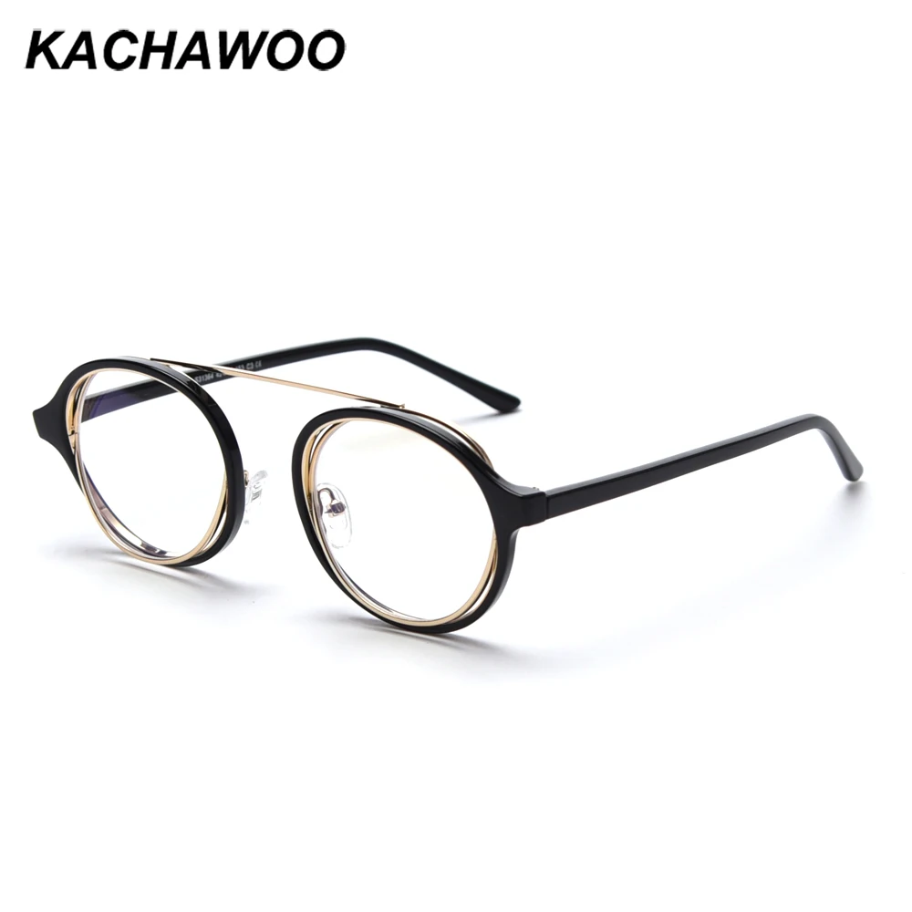 Kachawoo Ацетатный анти синий светильник очки для компьютера Мужская круглая рамка