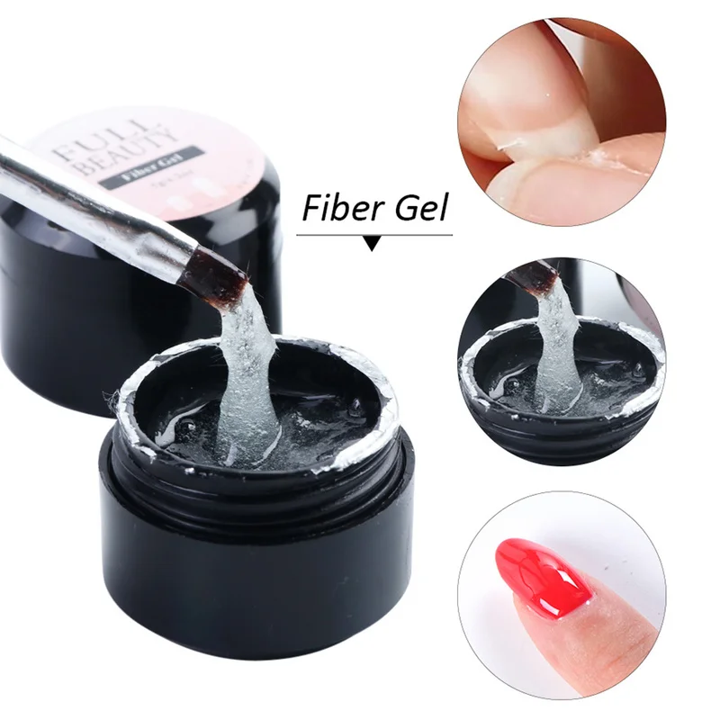 5ml Fiber Base Coat Soak Off UV Gel Glass Fiber Long Lasting Glossy Repairing Broken Nail Manicure Nail Art Nail Repair Gel