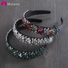 MOLANS Брок стиль обруч для волос Свадебные аксессуары для волос Мути-цвет моделирование алмазные свадебные резинки для волос