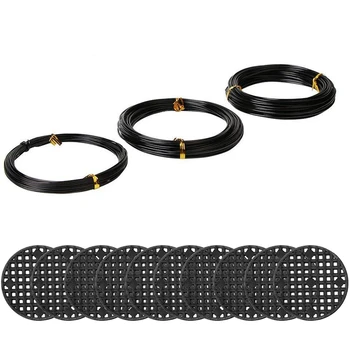 

LBER Bonsai Wire Set with Flower Pot Hole Mesh Pad,Copper Bonsai Training Wire for Bonsai Tree Kit 20 Plastic Mesh Mat