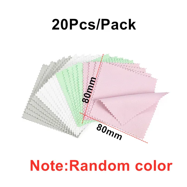 10-50pcs Polish Polishing Cloth Silver Color Cleaning  Polishing Cloth Soft Clean Wipe Wiping Cloth For Silver Gold Jewelry Tool 8x8cm 20Pcs