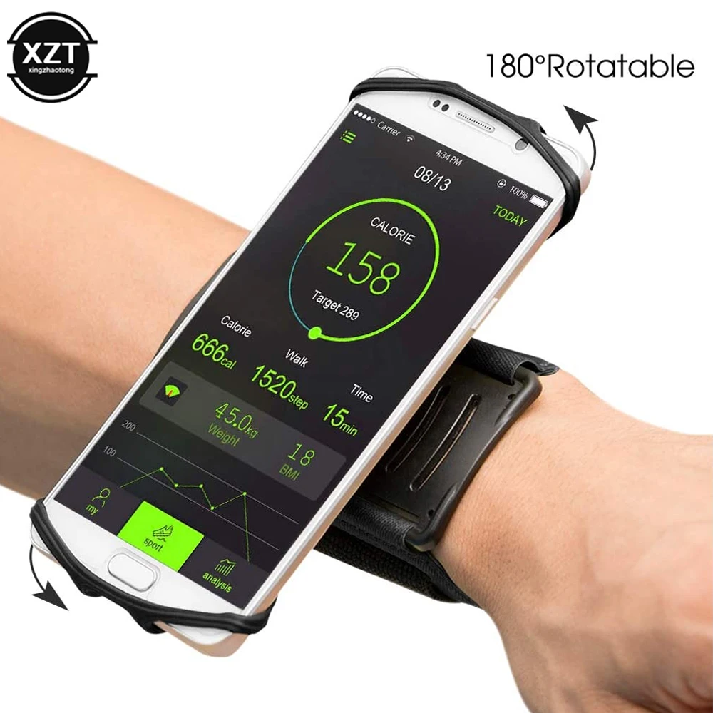 adjustable phone stand Wristband Phone Holder for iPhone Running Sport 3.5"-6" inch Universal Sports Armband for Samsung S9 Arm Band Stand for Huawei phone stand holder
