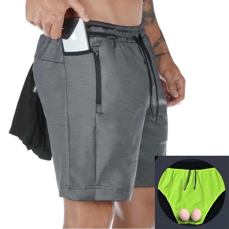 pantalones cortos para Corner de verano para hombre, pantalones cortos deportivos para Corner, pantalones cortos de fitness - Цвет: Серый