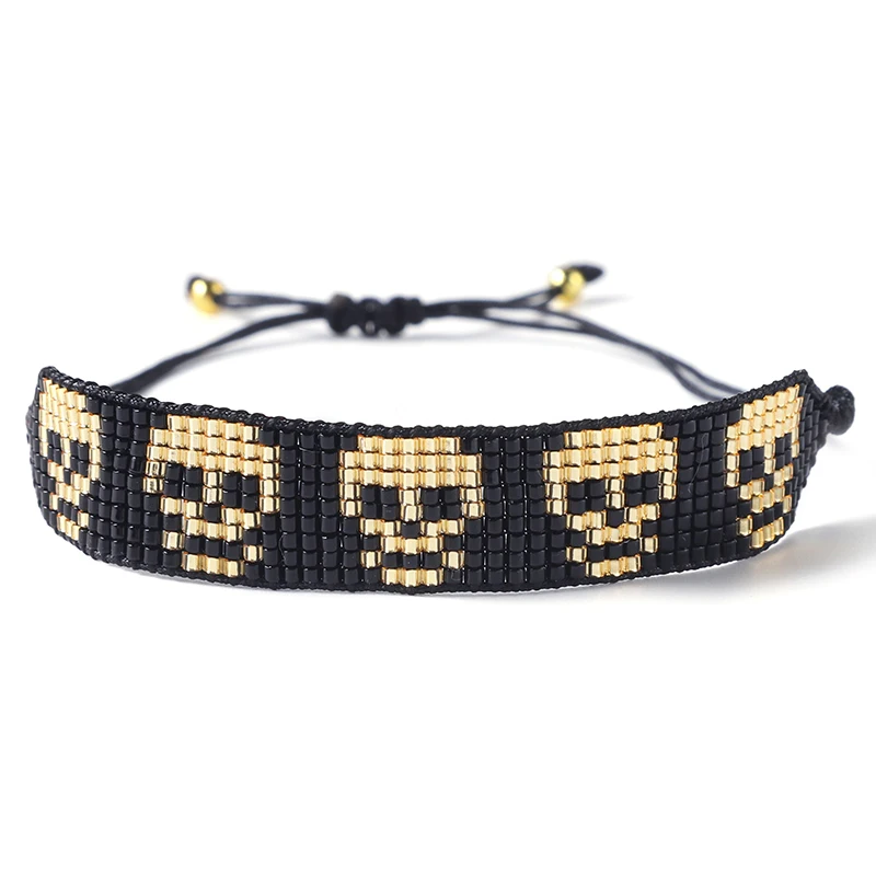 

ZHONGVI miyuki Skull Pattern Bracelet For Women Unique Pulseras Mujer 2020 Boho female bead woven bracelets jewelry